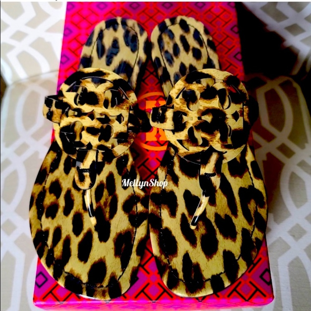 NEW RARE Tory Burch Leopard Miller Sandals 8.5